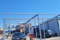 Монтаж каркаса из металлоконструкций